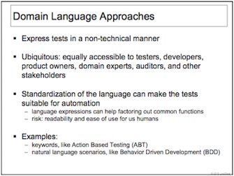 Slide from Logigear CTO Hans Buwalda's tutorial, "Test Design for Better Test Automation"