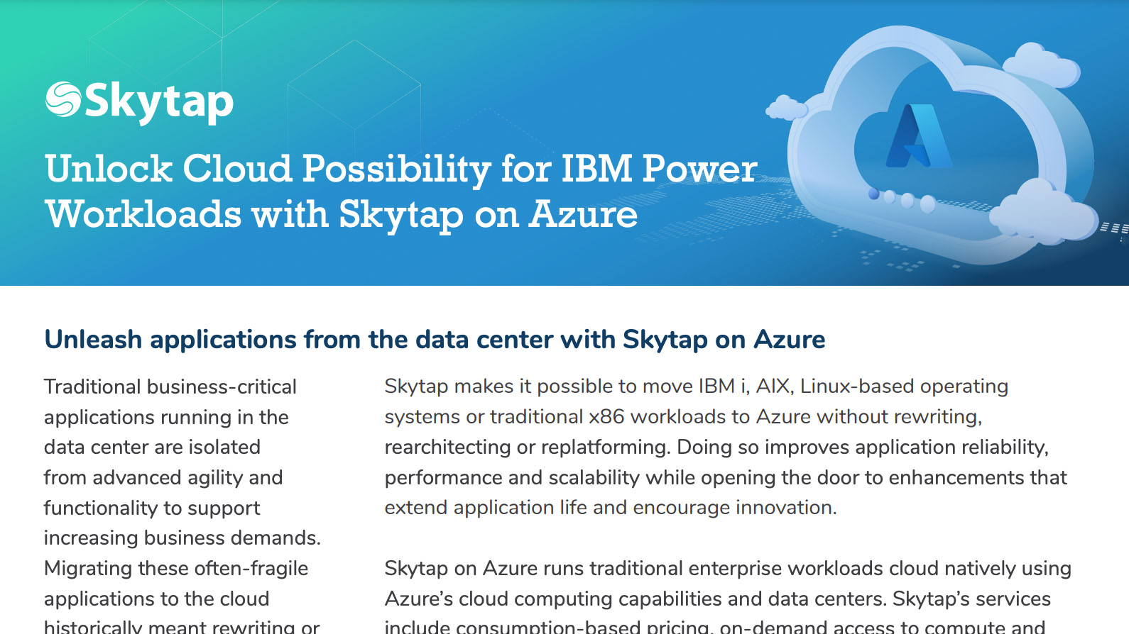 Unlock cloud possibilities for IBM Power workloads with Skytap on Azure